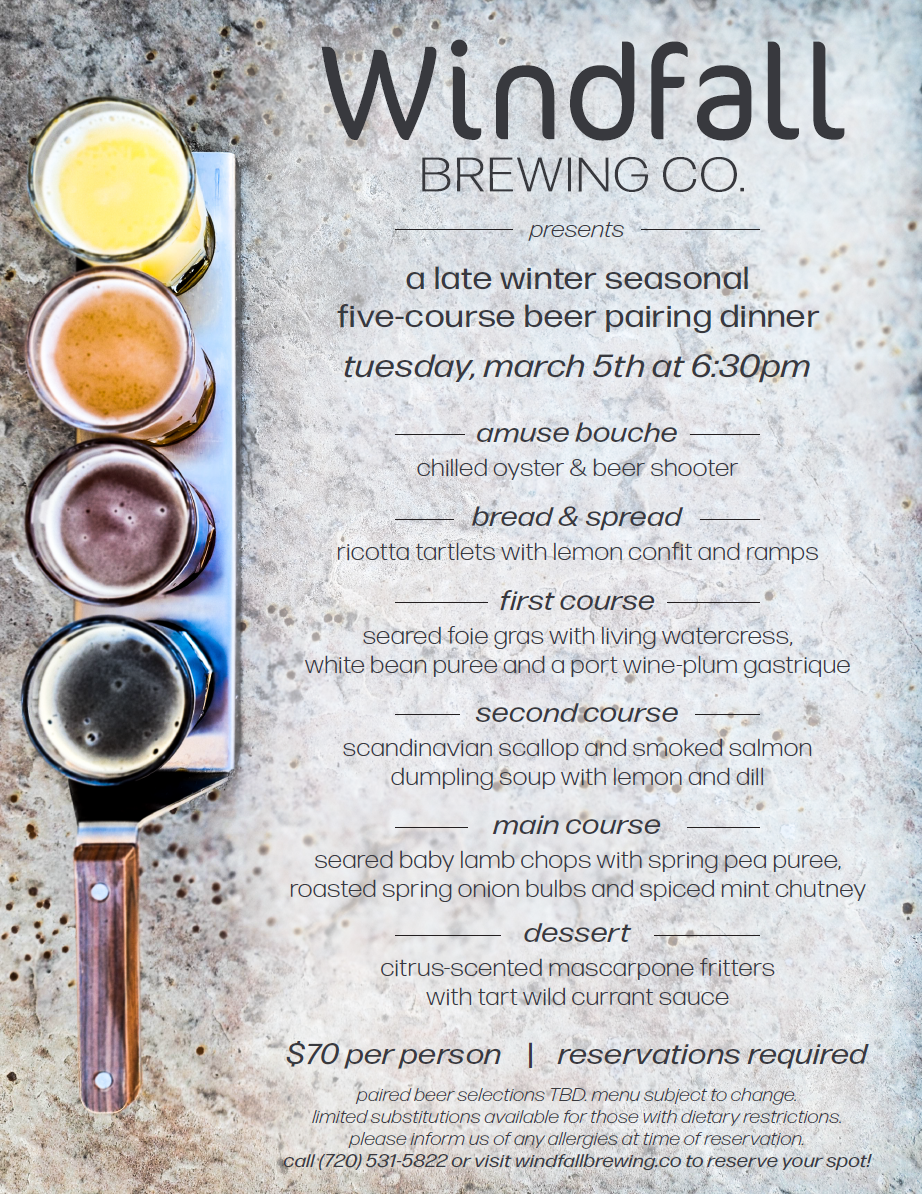 Windfall Brewing Co. Beer Pairing Dinner at The Orchard Town Center