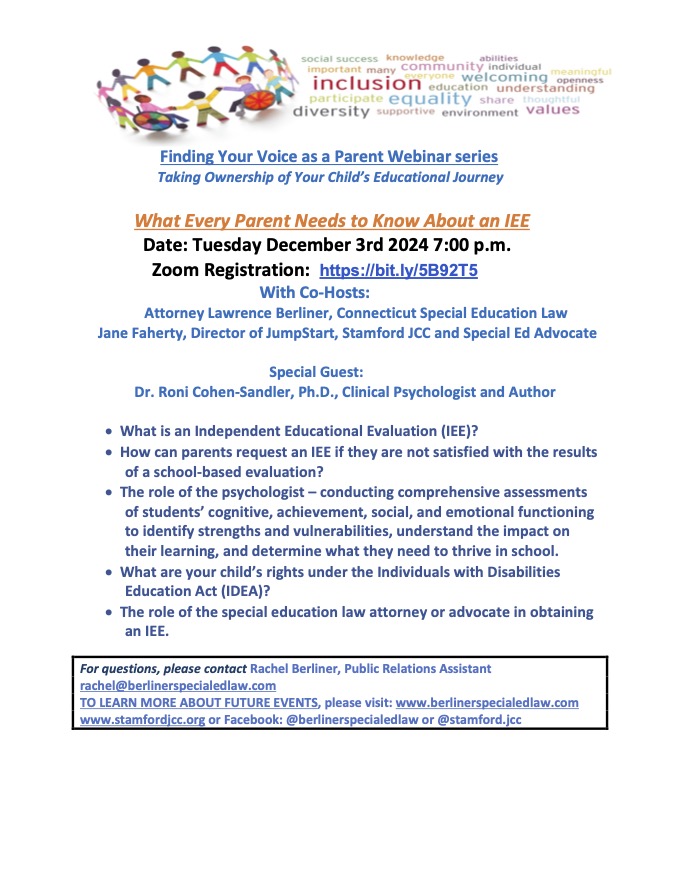 Finding Your Voice as a Parent Webinar: Independent Educational Evaluation IEE